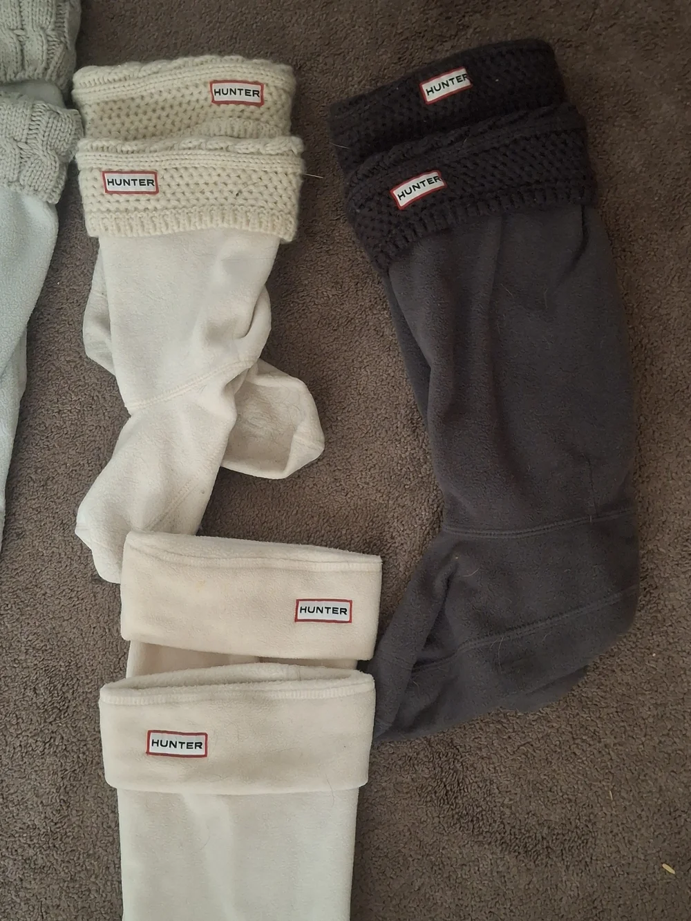 Hunter Logo Knit Cuff Black Knee-High Socks Bundle